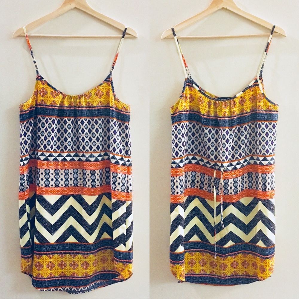 Sanctuary Draw String Waist Patterned Dress| L